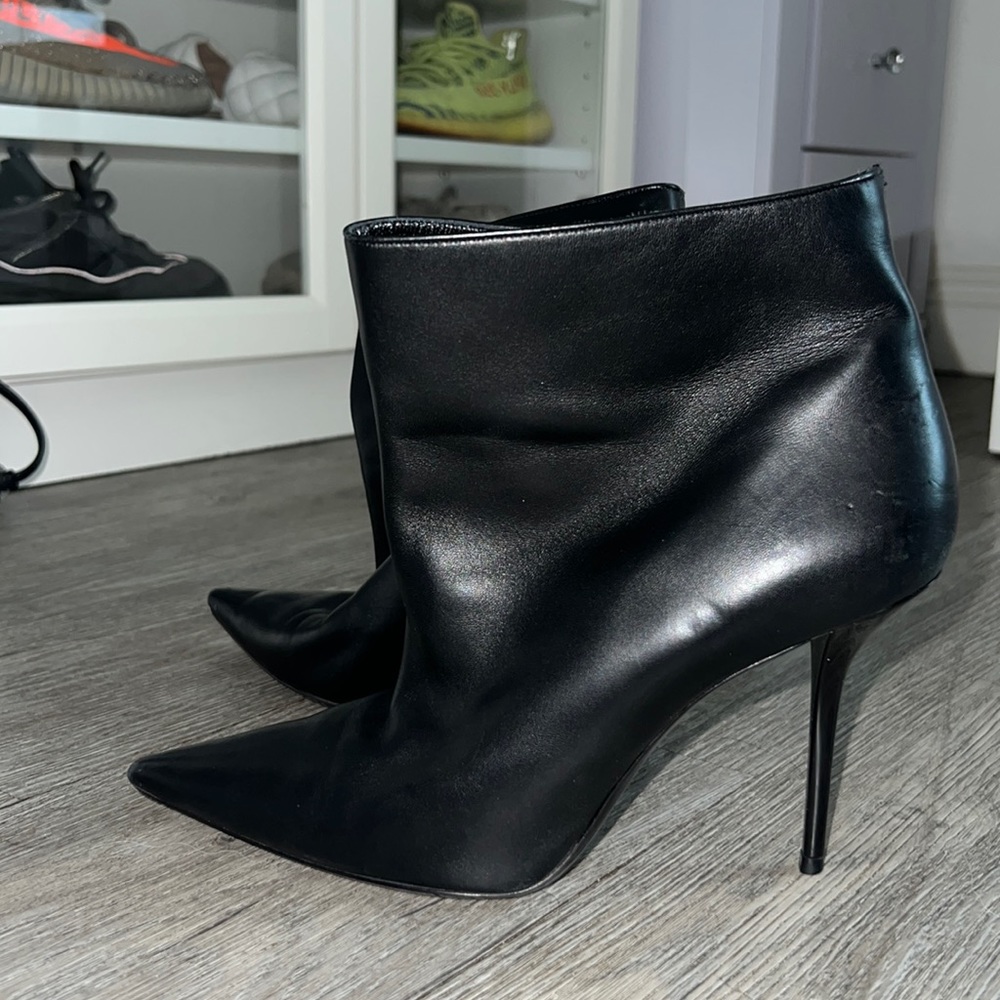 Saint Laurent Leather Pierre Stiletto Boots, 39.5